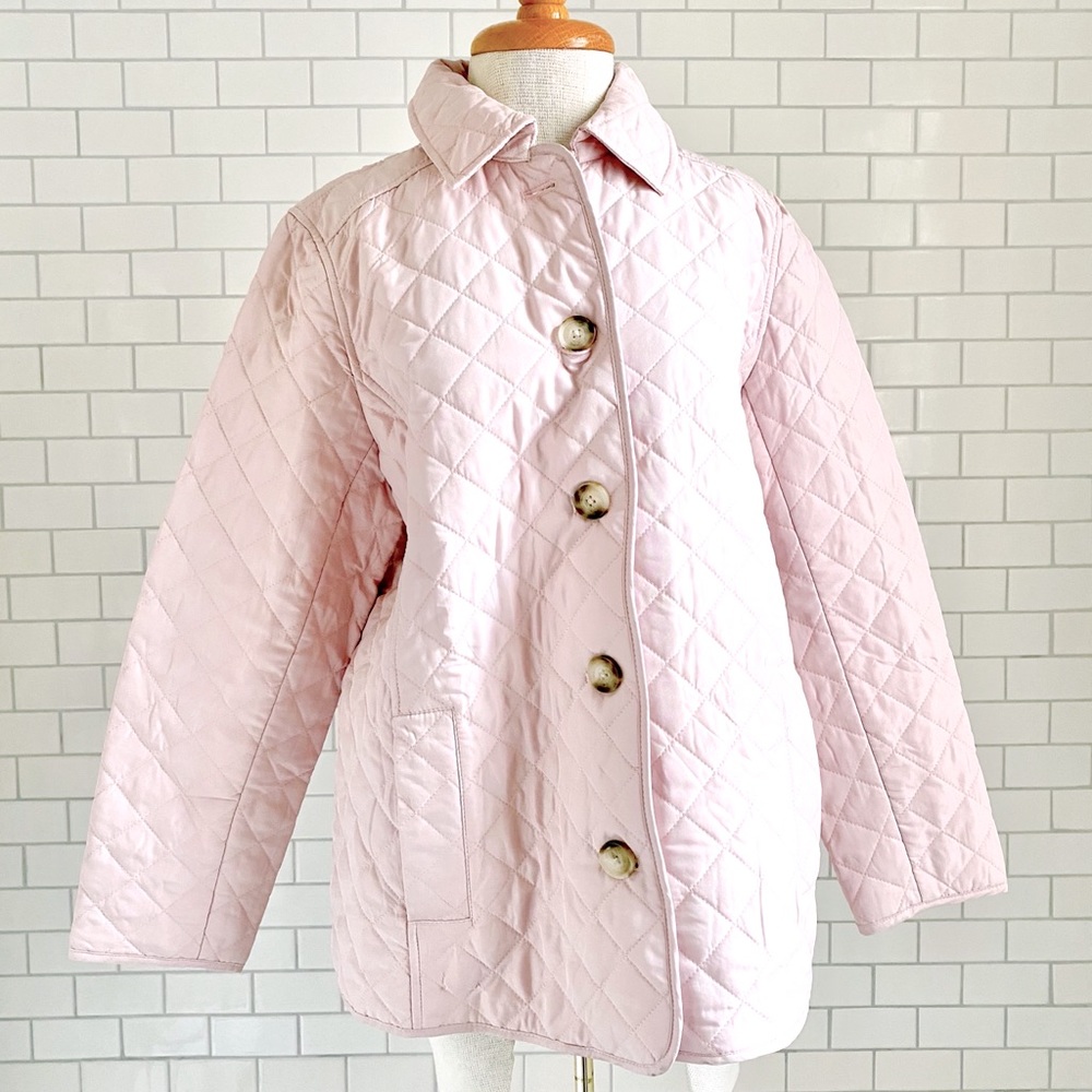 Chicos Coat Quilted Pink Jacket Size 2 petite NEW / NWT
